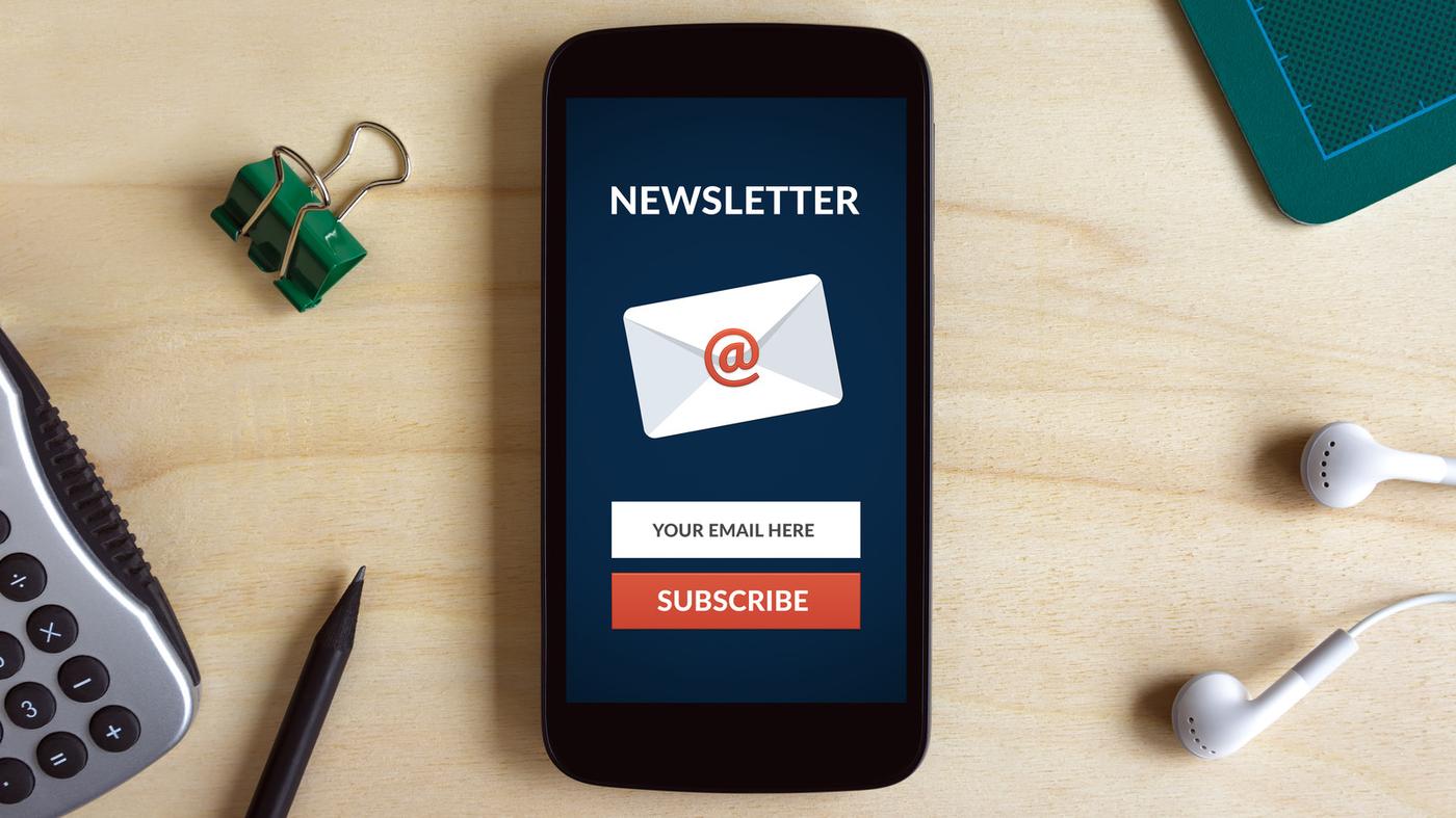 email marketing newsletter iphone subscribe button